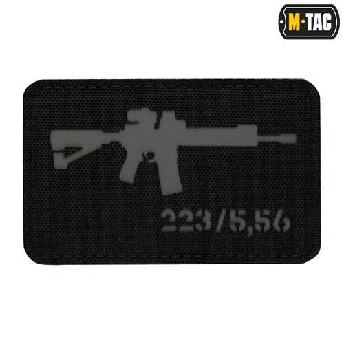M-Tac - AR-15 223/5.56 Lasergeschnittener Aufnäher - Schwarz/Grau - 51111211 - Morale Patch