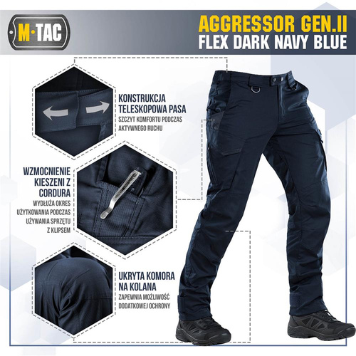 M-Tac - Taktische Hose Aggressor Gen.II Flex - Ripstop - Marineblau - 20058015 - Cargohosen - Bekleidung