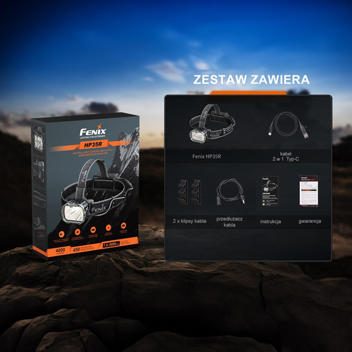 Fenix - LED Kopf-Taschenlampe HP - 4000 lm - 5000 mAh - USB-C - Schwarz / Grau - HP35R SAR - LED-Taschenlampen - Outdoor
