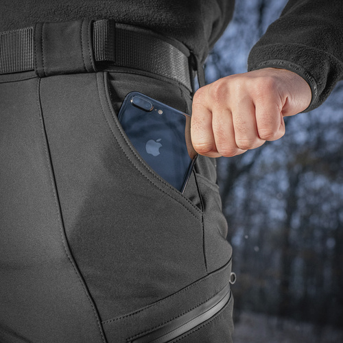 Bekleidung - M-Tac - Trekking Softshell Winterhose - Schwarz - 20306002 - Cargohosen