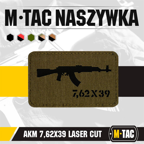Verschiedenes - M-Tac - AKM 7,62 x 39 Lasergeschnittener Aufnäher - Ranger Green/Schwarz - 51110232 - Morale Patch
