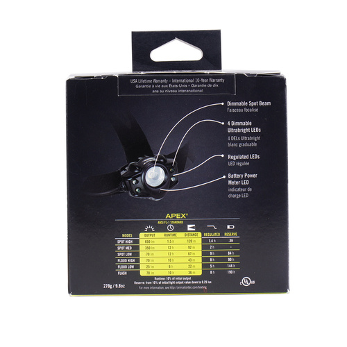 Princeton Tec - Apex® Kopf-Taschenlampe - 650 lm - Schwarz - APX21-BK/DK - LED-Taschenlampen - Outdoor