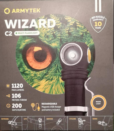 Armytek - Wizard C2 WR Magnet USB wiederaufladbare Taschenlampe - 1020 Lumen - F06901W - LED-Taschenlampen