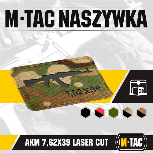 M-Tac - AKM 7,62 x 39 Lasergeschnittener Aufnäher - Multicam/Schwarz - 51110802 - Morale Patch - Verschiedenes