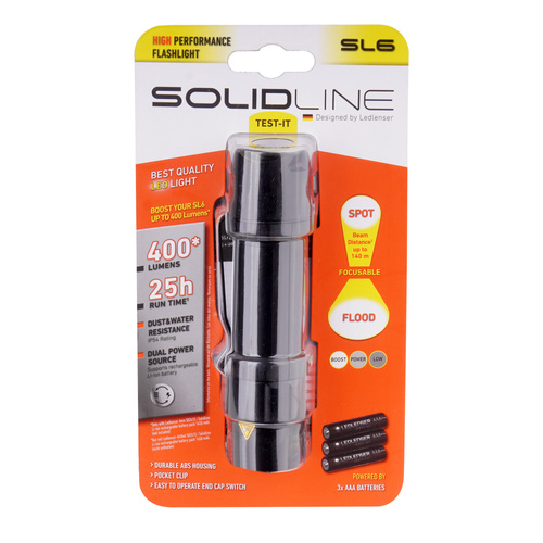 LED-Taschenlampen - Ledlenser - Solidline SL6 LED-Taschenlampe - 320 Lumen - Schwarz - 502232