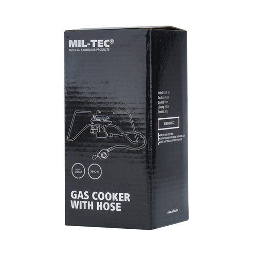 Mil-Tec - Klappbarer Tourist-Gasbrenner mit Schlauch - EN417 Gewinde - 14911100 - Kocher & Kochsets