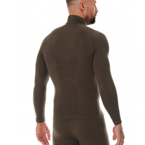Militär-Sweatshirts - Brubeck - Ranger Wool Thermal Sweatshirt - Lange Ärmel - Khaki - LS1420M