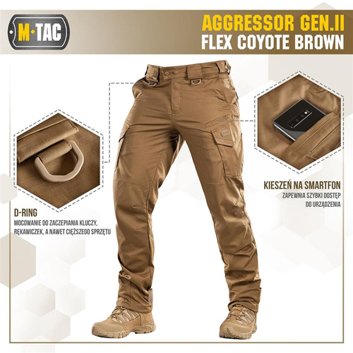 Bekleidung - M-Tac - Taktische Hose Aggressor Gen.II Flex - Ripstop - Coyote Brown - 20058017 - Cargohosen