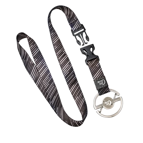 Nite Ize - Karabinerhaken mit Schlüsselband Medallion™ Key Lanyard - Stahl - Silber/Schwarz - MKL-11-R3 - Schlüsselanhänger