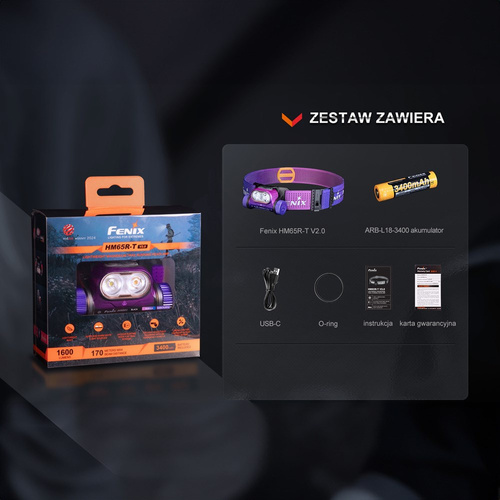 Outdoor - Fenix - LED-Stirnlampe - 1600 lm - 3400 mAh - Nebula - HM65R-T V2.0 - Helm Lichter