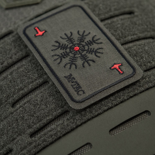 M-Tac - Gesticktes Moralabzeichen Karte Helm des Terrors - Ranger Grün - 51392023 - Morale Patch - Verschiedenes