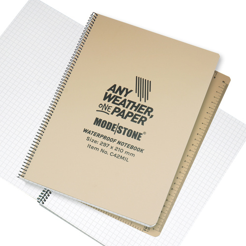 Modestone - Wasserdichtes Notizbuch - 210 x 297 mm - 50 Blatt - Tan - C42MIL  - Notizbücher & Zubehör
