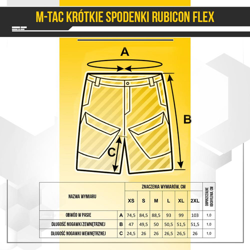M-Tac - Taktische Shorts Rubicon Flex - 4-Way Stretch - YKK - Coyote - 20070005 - Kurze Hose - Bekleidung