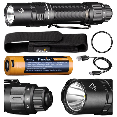 Fenix - LED-Taktische Taschenlampe mit wiederaufladbarem Akku - 5000 mAh - 3000 lm - PD36 Tac - LED-Taschenlampen