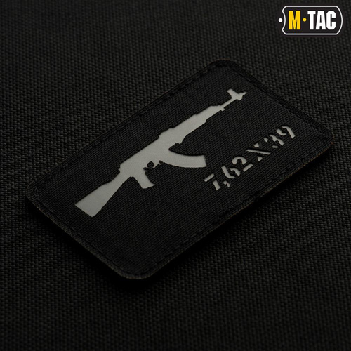 Morale Patch - M-Tac - AKM 7,62 x 39 Lasergeschnittener Aufnäher - Schwarz/Grau - 51110211