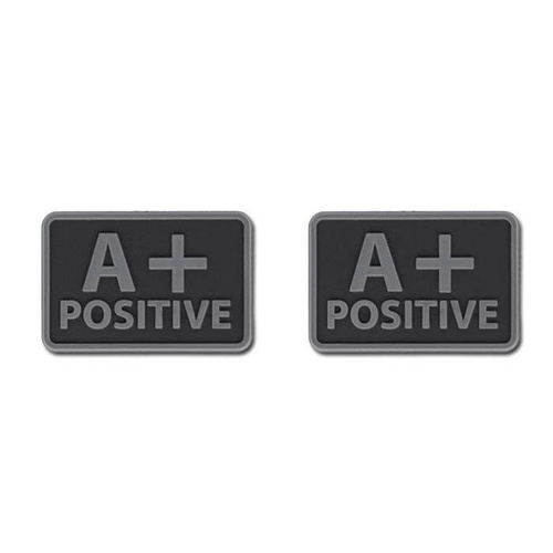 3D PVC Morale Patches - Helicone - PVC Patch - Blutgruppe - A+ POS - Schwarz - 2St.