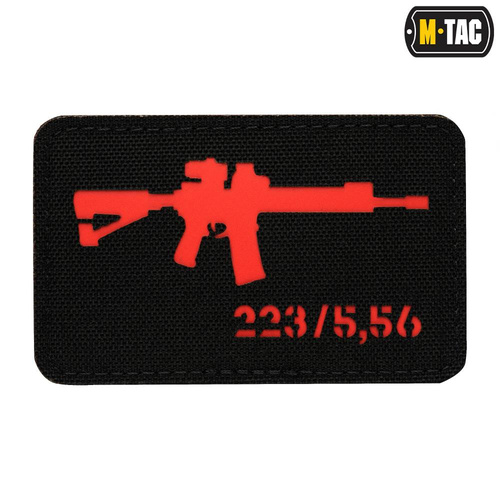 M-Tac - AR-15 223/5.56 Lasergeschnittener Aufnäher - Schwarz/Rot - 51111233 - Morale Patch