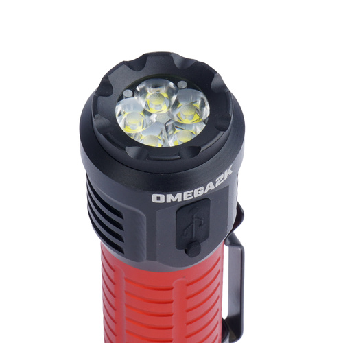 Outdoor - Falcon Eye - Hand-Taschenlampe Omega 2K - Blitzlicht - 2000 lm - Schwarz/Rot - FHH0142 - LED-Taschenlampen