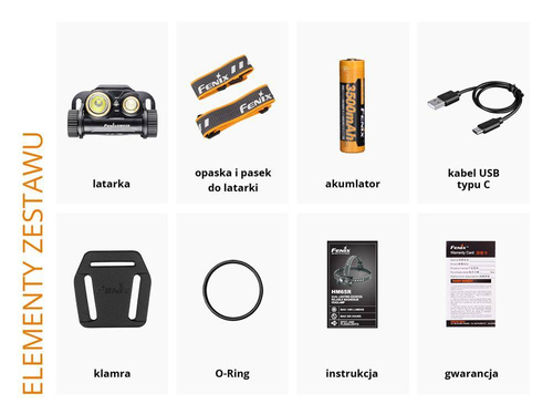 Outdoor - Fenix - Stirnlampe mit zwei Lichtstrahlern - Schwarz - HM65R - Stirnlampen