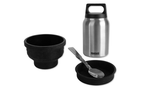 Besteck & Geschirr - SIGG - Hot&Cold Food Jar gebürstet mit Schüssel & Löffel - 0.5L - Silber - 8592.20