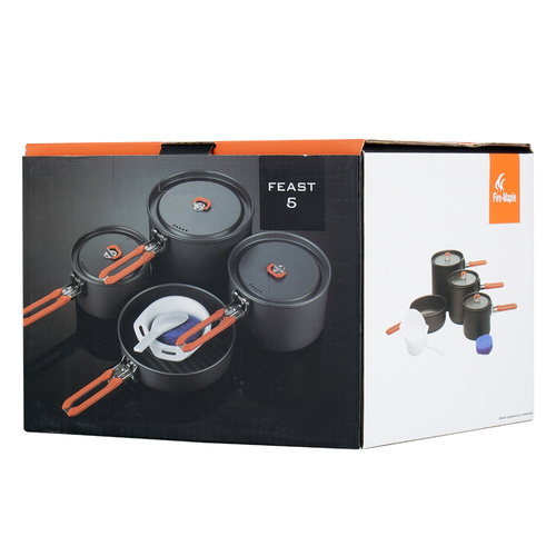 Fire Maple - Touristisches Kochgeschirr - Set mit 4 Schalen - FEAST 5 Cookware-Orange - Militärisches Kochgeschirr - Outdoor