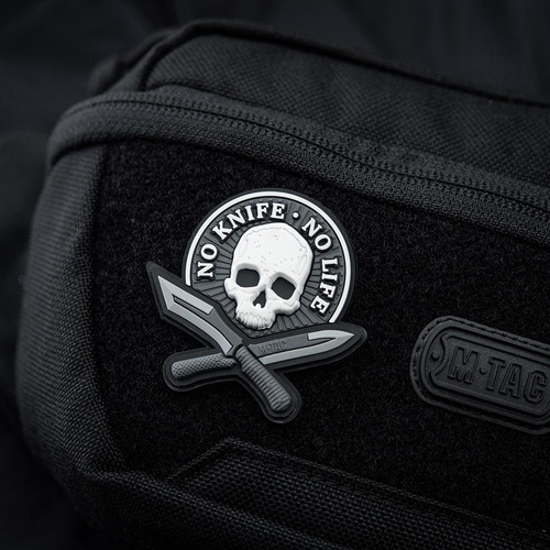 Verschiedenes - M-Tac - No Knife - No Life 3D PVC Patch - Schwarz / Weiß - 51128236 - 3D PVC Morale Patches