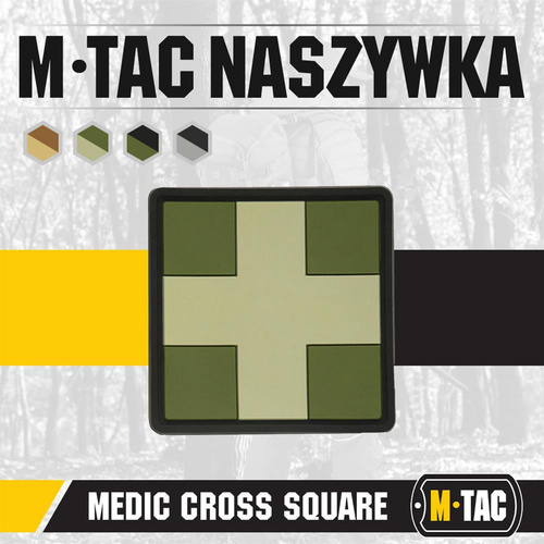 Verschiedenes - M-Tac - Medic Cross Square 3D PVC Patch - Olive - 51124001 - 3D PVC Morale Patches
