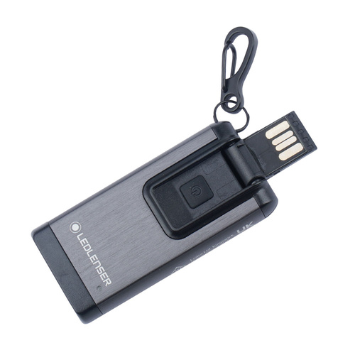 LED-Taschenlampen - Ledlenser - Wiederaufladbare LED-Taschenlampe / Schlüsselring K6R - 400 lm - Mit Rotlichtmodus - Grau - 502577