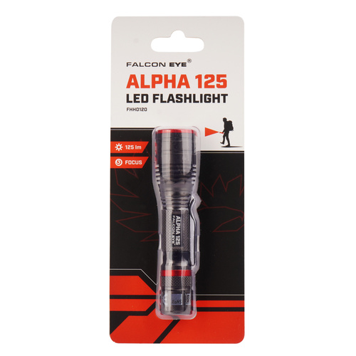 Falcon Eye - Hand-Taschenlampe Alpha 125 - Blitzlicht - Fokus - 125 lm - Schwarz - FHH0120 - LED-Taschenlampen
