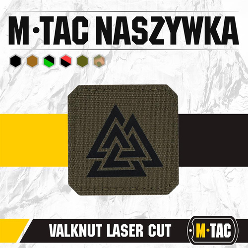 M-Tac - Lasergeschnittenes Valknut Quadrat Patch - Schwarz / Ranger Green - 51162232 - Andere - Verschiedenes