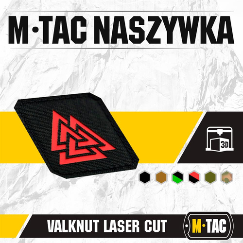 Verschiedenes - M-Tac - Lasergeschnittenes Valknut Quadrat Patch - Rot / Schwarz - 51162233 - Andere