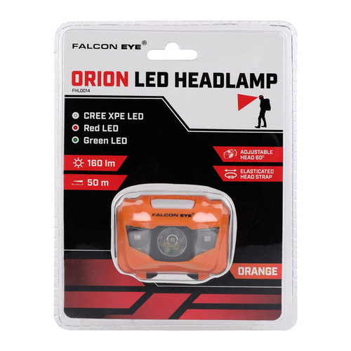 Falcon Eye - Stirnlampe Orion - Cree XPE LED - 160 lm - Orange - FHL0014 - LED-Taschenlampen - Outdoor