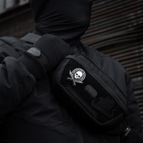 M-Tac - No Knife - No Life 3D PVC Patch - Schwarz / Weiß - 51128236 - 3D PVC Morale Patches