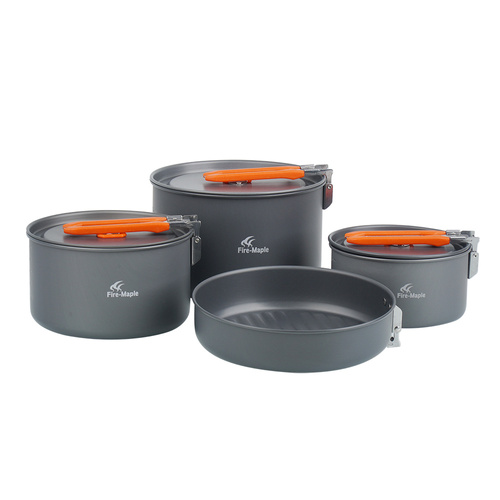 Militärisches Kochgeschirr - Fire Maple - Touristisches Kochgeschirr - Set mit 4 Schalen - FEAST 5 Cookware-Orange