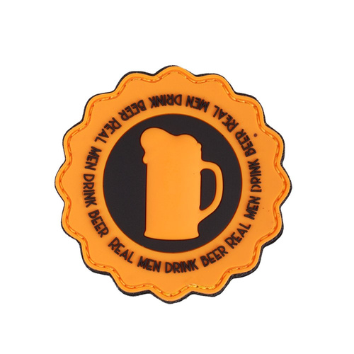 101 Inc. - 3D-Aufnäher - Echte Männer trinken Bär - Orange - 444130-7311 -  3D PVC Morale Patches
