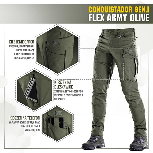Bekleidung - M-Tac - Taktische Hose Conquistador Gen. I Flex - Ripstop - Army Olive - 20059062 - Cargohosen