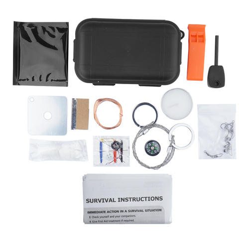 Überlebenspakete - FOSCO - Combat Survival Kit Wasserdicht - 14 Elemente - 469486 BK