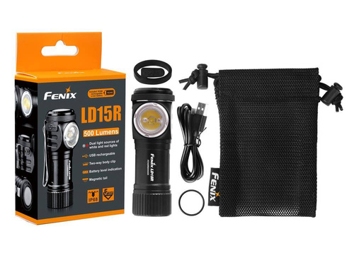 LED-Taschenlampen - Fenix - Wiederaufladbare eckige Taschenlampe - 500 Lumen - 700 mAh - LD15R