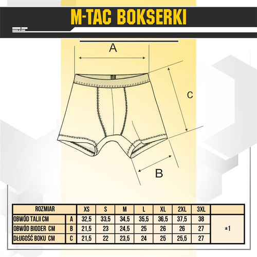 M-Tac - Taktische Boxershorts 93/7 - Schwarz - 70009002 - Thermoaktive Wäsche - Bekleidung
