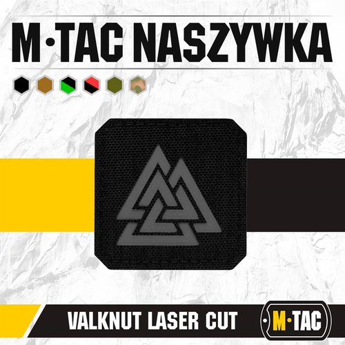 M-Tac - Lasergeschnittenes Valknut Quadrat Patch - Schwarz / Grau - 51162211 - Andere - Verschiedenes