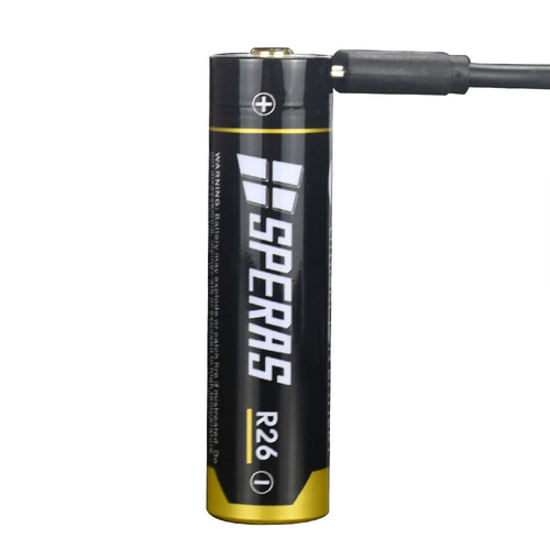Speras - Wiederaufladbarer Akku 18650 mit Micro-USB R26 - 2600 mAh - SPERAS R26 - Batterien