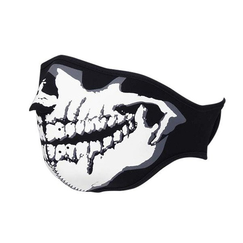 101 Inc. - Neopren-Halbmaske mit Totenkopfdruck - Schwarz - 219301-2801 - Gesichtsschutz