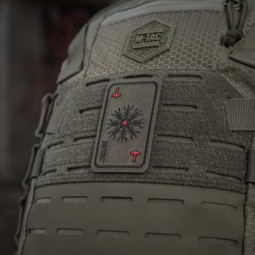 Morale Patch - M-Tac - Gesticktes Moralabzeichen Karte Helm des Terrors - Ranger Grün - 51392023