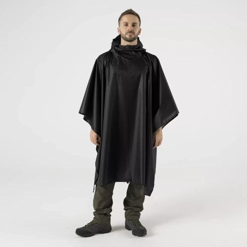 Helikon - Poncho Lightweight - Polyester Ripstop - Schwarz - PO-LHW-PO-01 - Ponchos - Regenumhänge - Bekleidung