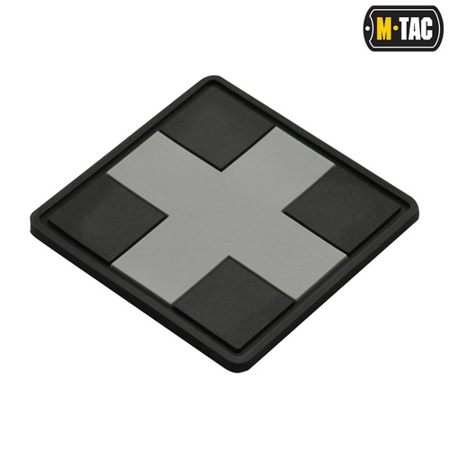 3D PVC Morale Patches - M-Tac - Medic Cross Square 3D PVC Patch - Schwarz / Grau - 51124211