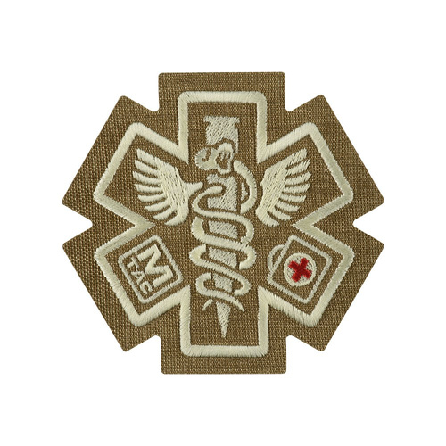 M-Tac - Sanitäter Gesticktes Medizinisches Abzeichen Paramedic - Coyote - 51432005 - Blutgruppe & Medic