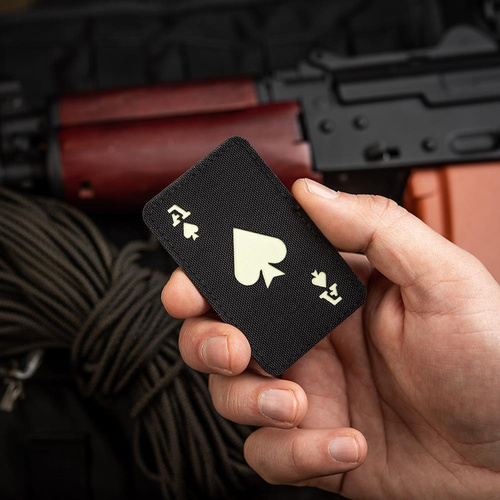 Verschiedenes - M-Tac - Militär-Patch Ace of Spades - Cordura 500D - Schwarz / Fluoreszierend - 51109299 - Morale Patch