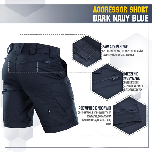M-Tac - Aggressor Tactical Shorts - Polycotton - Rip-Stop - Dark Navy Blue - 20018015 - Kurze Hose