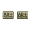 Helicone - PVC Patch - Blutgruppe - AB+ POS - Khaki - 2 Stück