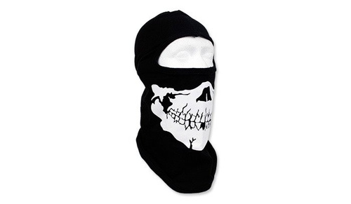 FOSTEX - Balaclava Baumwolle ein Loch - Biker Balaclava Skull - Schwarz - 214286 - Sturmhauben